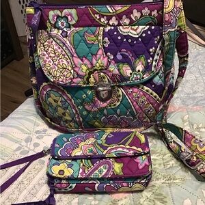 Vibrant Purple Paisley Women's Bag Set